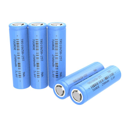 フラットトップ 高放電 リチウムイオン電池 円筒式 18650 3.7V 2500mah